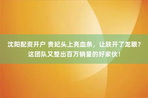 沈阳配资开户 贵妃头上亮血条，让朕开了龙眼？这团队又整出百万销量的好家伙！